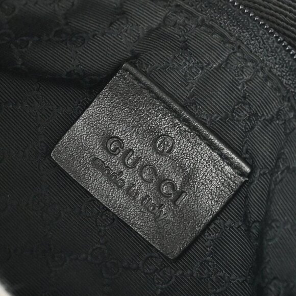 Gucci Black Leather Canvas Pouch Handbag 92820 002404 177247 - Picture 7 of 7